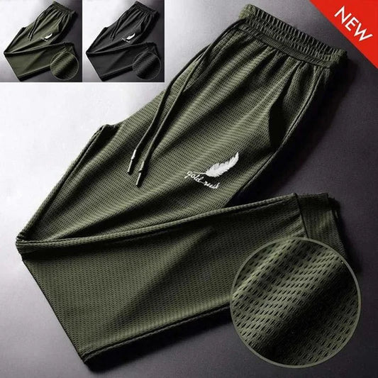 Men's Summer Ice Silk Pants Breathable Quick-Dry Casual Fitness