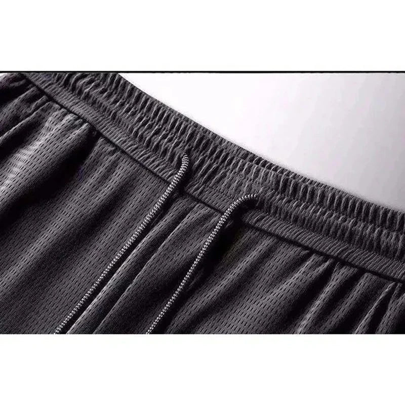 Men's Summer Ice Silk Pants Breathable Quick-Dry Casual Fitness