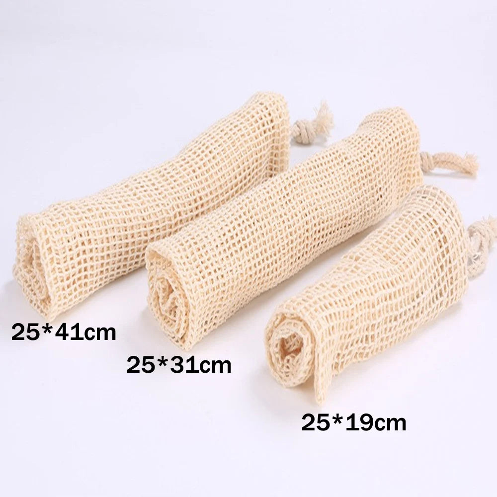 Reusable Cotton Mesh Produce Bags with Drawstring - Eco-Friendly Storage