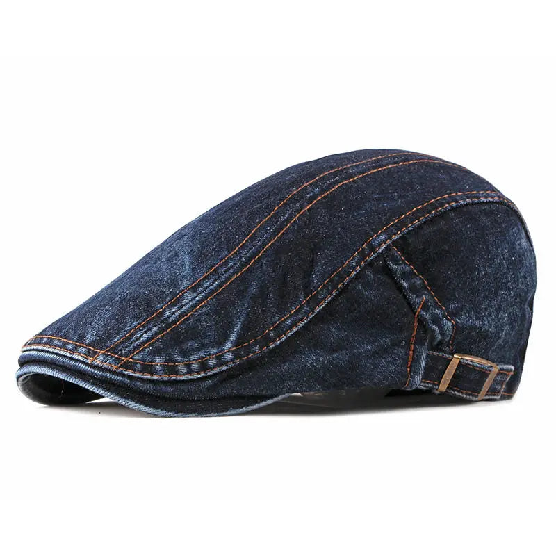 Versatile 2020 Four Seasons Denim Flat Cap for Men and Women