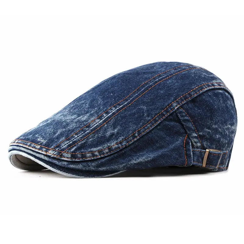 Versatile 2020 Four Seasons Denim Flat Cap for Men and Women