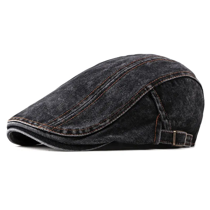 Versatile 2020 Four Seasons Denim Flat Cap for Men and Women