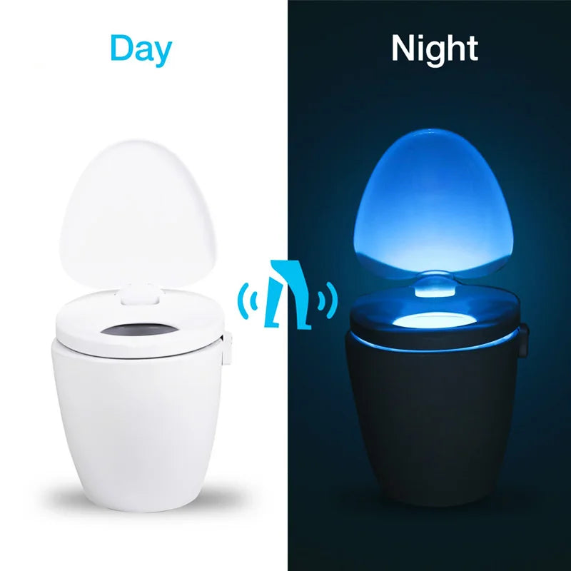 Motion Sensor Toilet Seat Night Light 8/16 Colors Waterproof LED