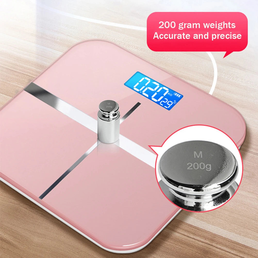 Smart Body Weight Scale LED Display USB Charging for Home