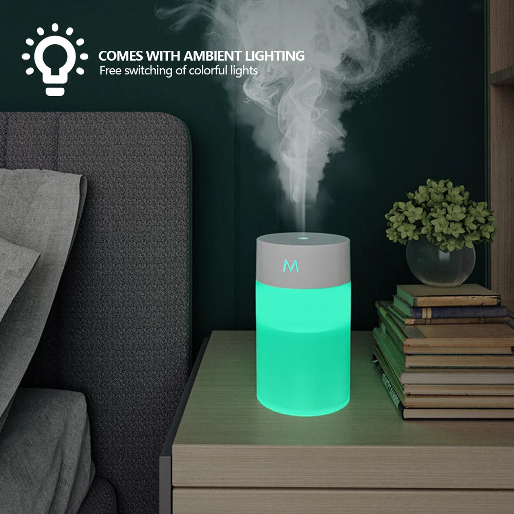 260ML Air Humidifier Ultrasonic Mini Aromatherapy Diffuser Portable Sprayer USB Essential Oil Atomizer LED Lamp for Home Car