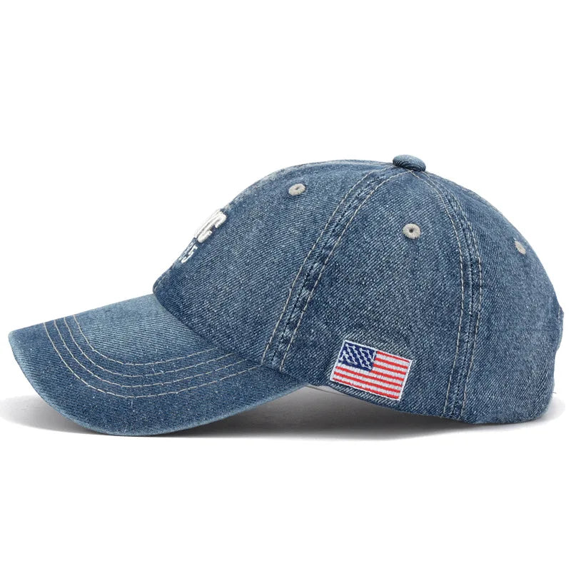 Denim Baseball Cap Unisex Embroidery Snapback Summer Hat