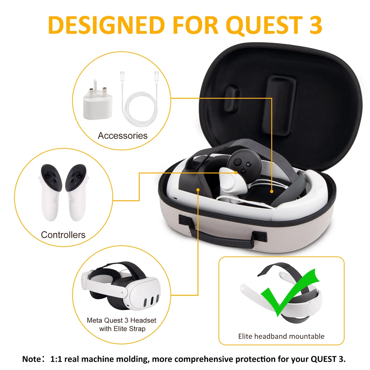 Storage Bag for Meta Quest 3 VR Accessories EVA Hard Shell