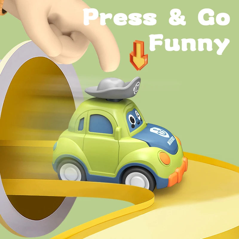 Mini Press Go Toy Cars Inertia Pull Back Montessori Toys