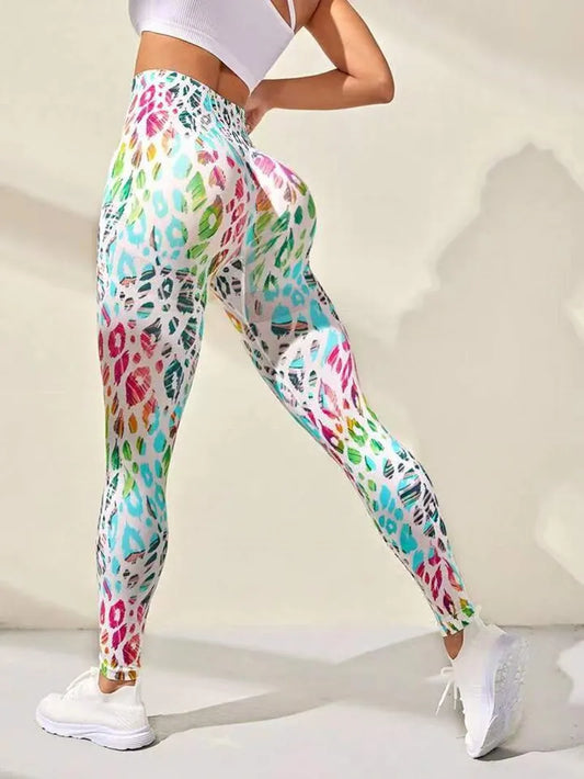 3D Print Tie Dye High Waist Pants Women Fitness Leggings