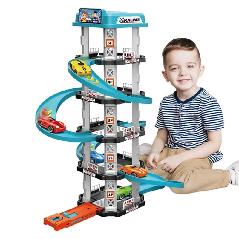 Toy Car Parking Garage Track Playset for Boys & Girls Gifts