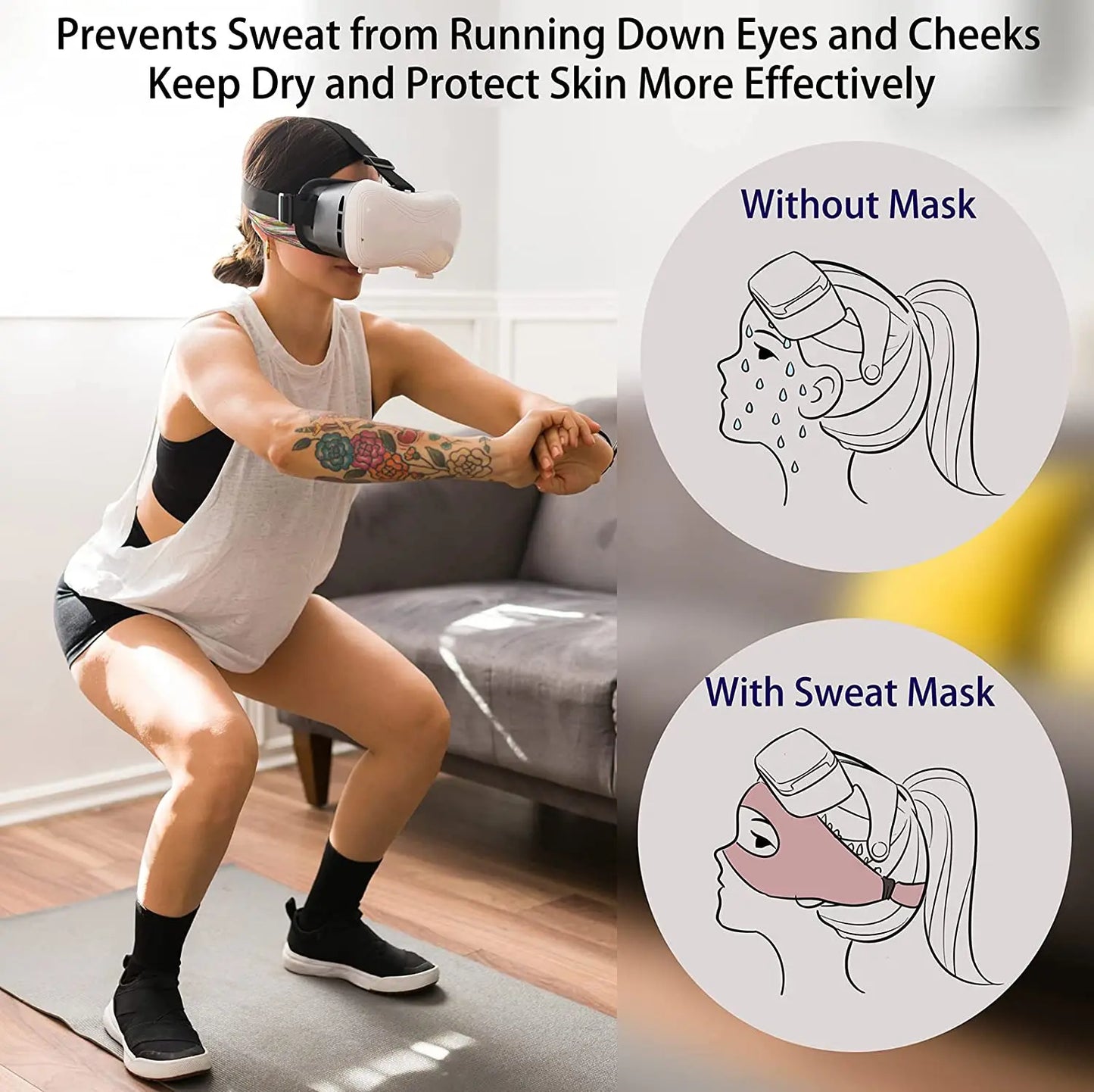 Breathable VR Mask Cover for Meta Quest 3 Pico 4 Vision Pro