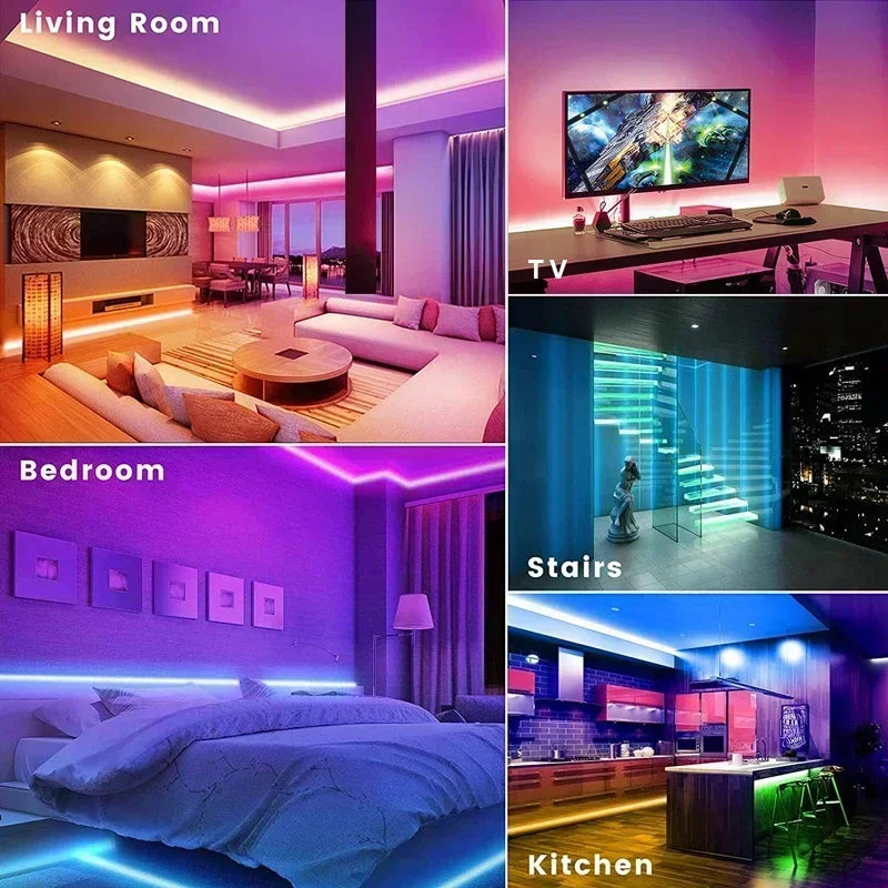 RGB LED Lights Waterproof Flexible Strip 5050 LED Tape EU Plug