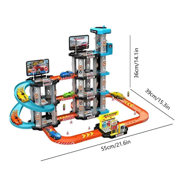 Toy Car Parking Garage Track Playset for Boys & Girls Gifts