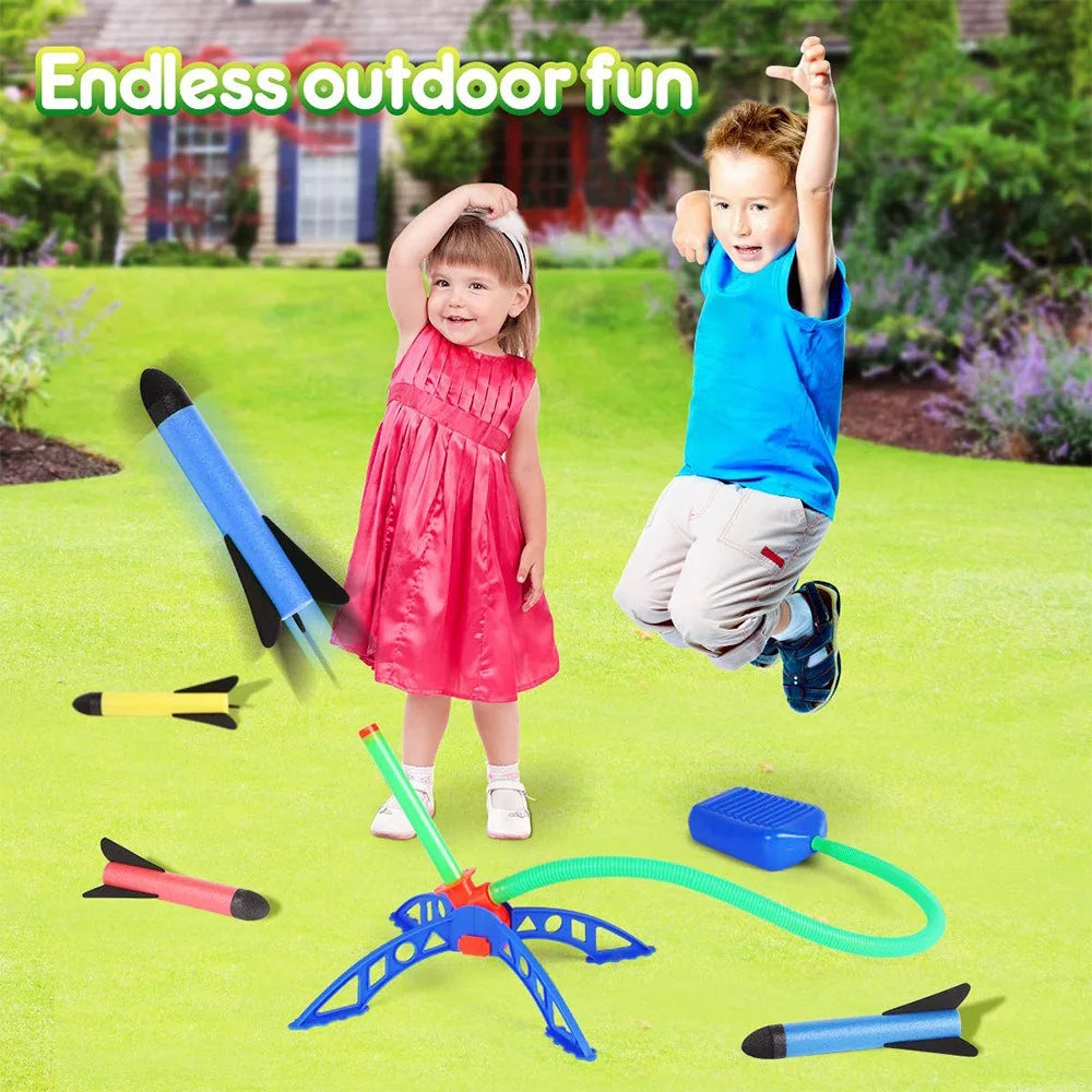 Kids Air Stomp Rocket Foot Pump Launcher - Outdoor Toys