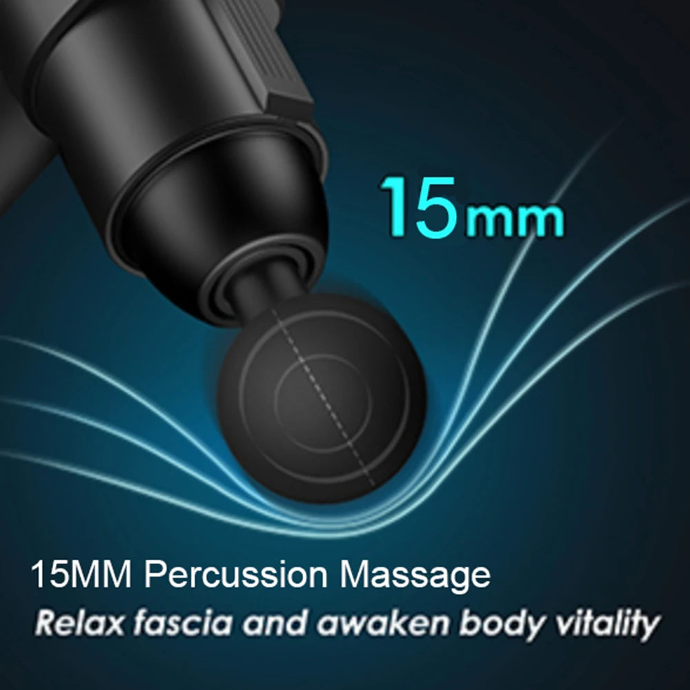 24V Professional Massage Gun With Hot And Cold Compress Electric 15Head High Frequency Fascia Gun Deep Tissue Neck Relax Fitness