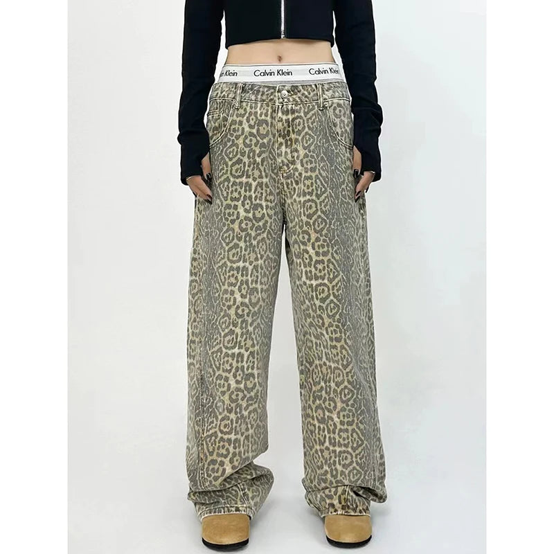 American Retro Wide Leg Pants for Women