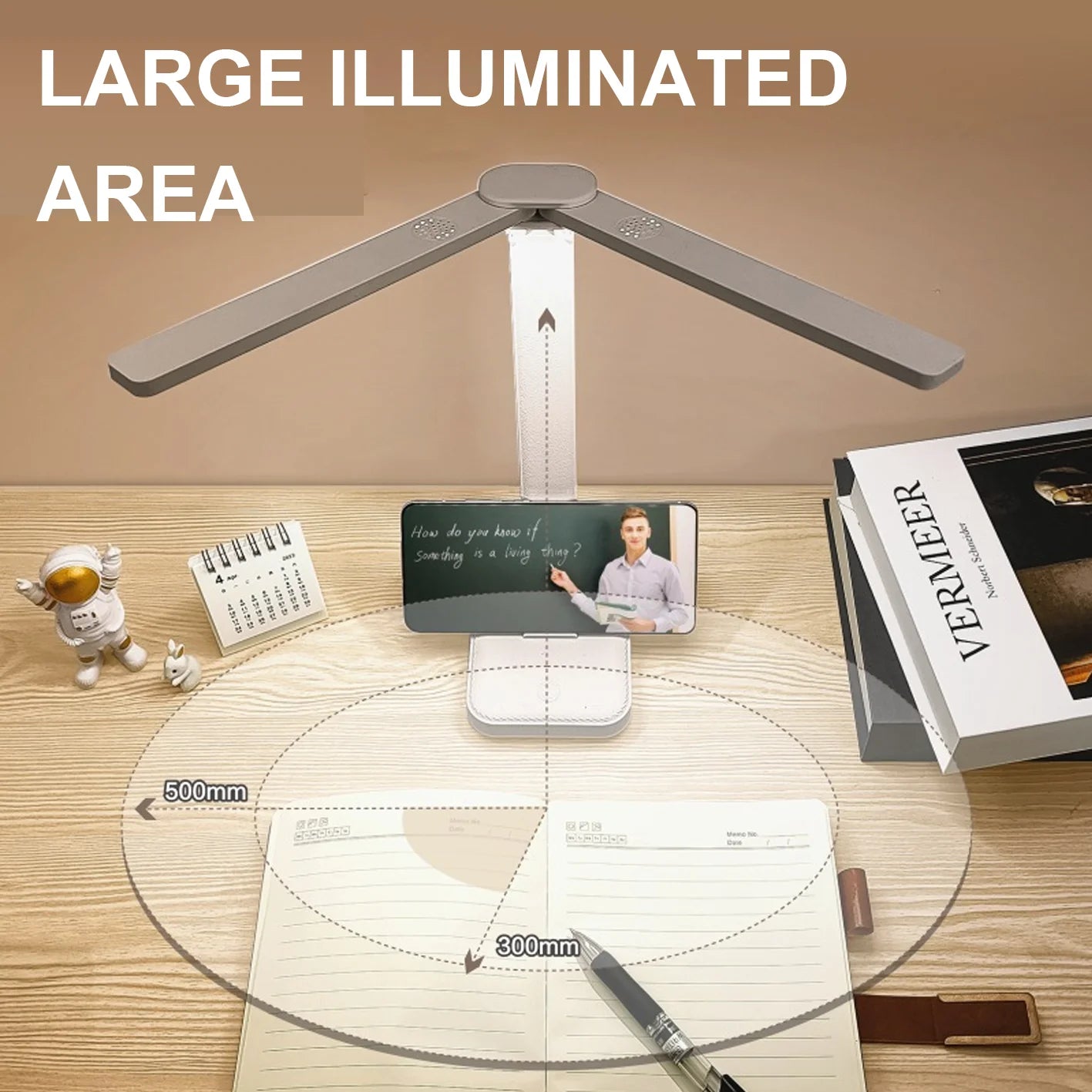 LED Desk Lamp USB Rechargeable 3-Level Touch Light