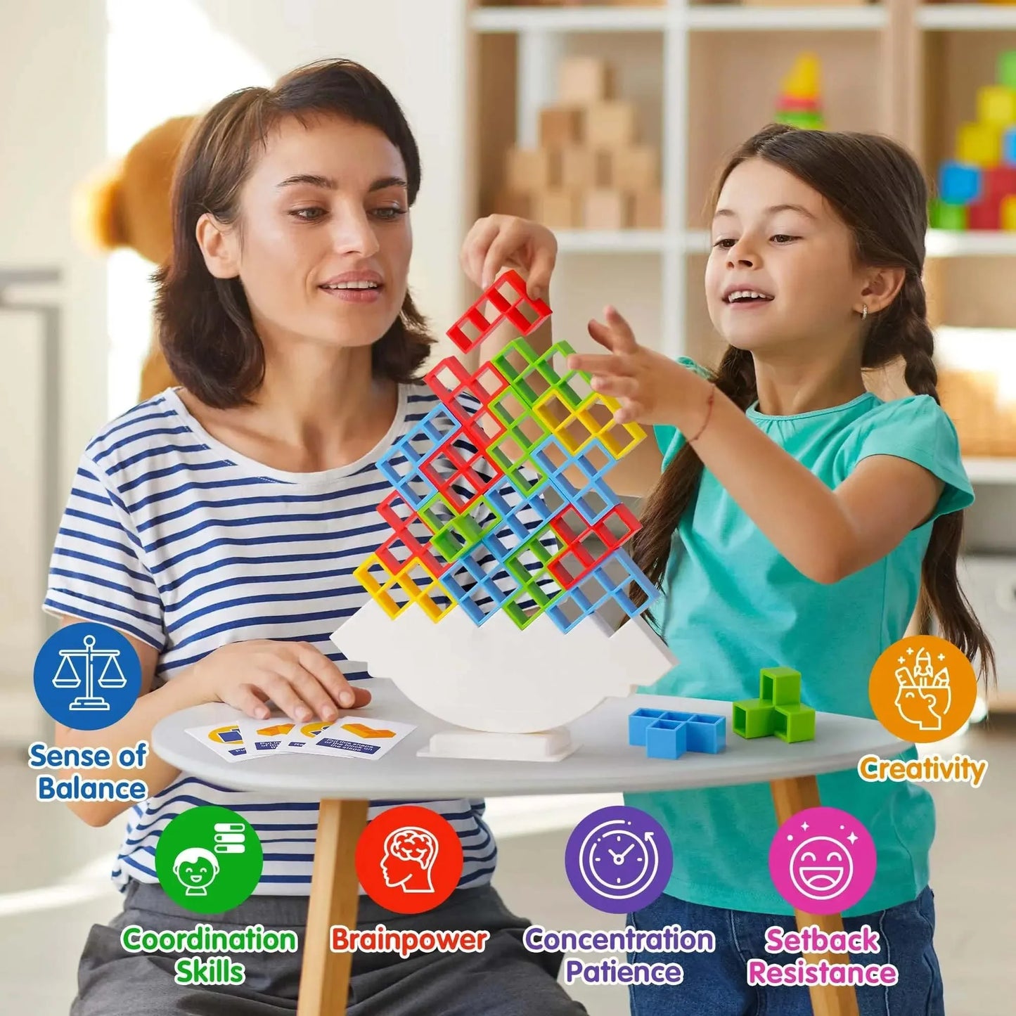 48-Piece Balance Stacked Toy Building Blocks for Kids