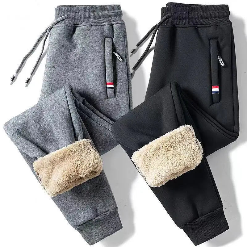 Winter Lambswool Casual Pants Men’s Jogging Fleece Trousers