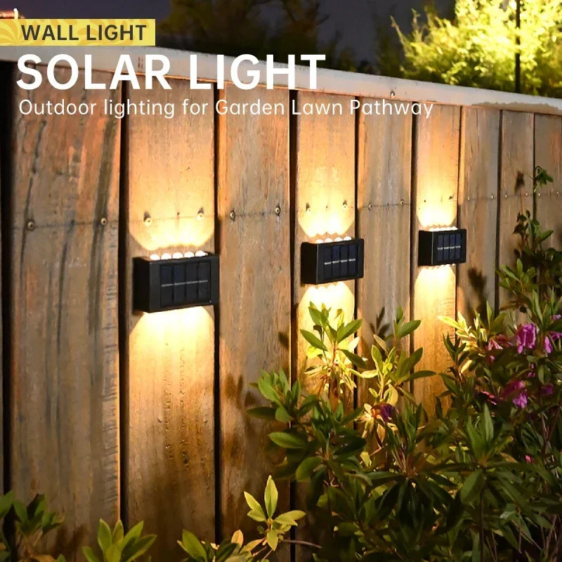 Solar Wall Lamp Outdoor Waterproof Lights for Garden Yard