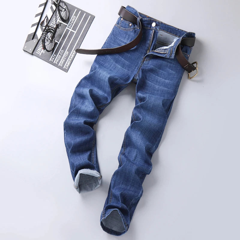 2024 KUBRO Men’s Retro Classic Denim Pants: Slim Stretch Jeans