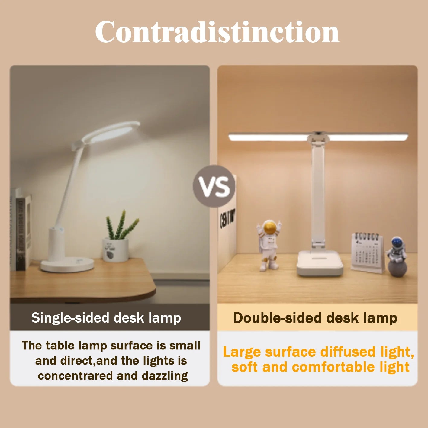 LED Desk Lamp USB Rechargeable 3-Level Touch Light