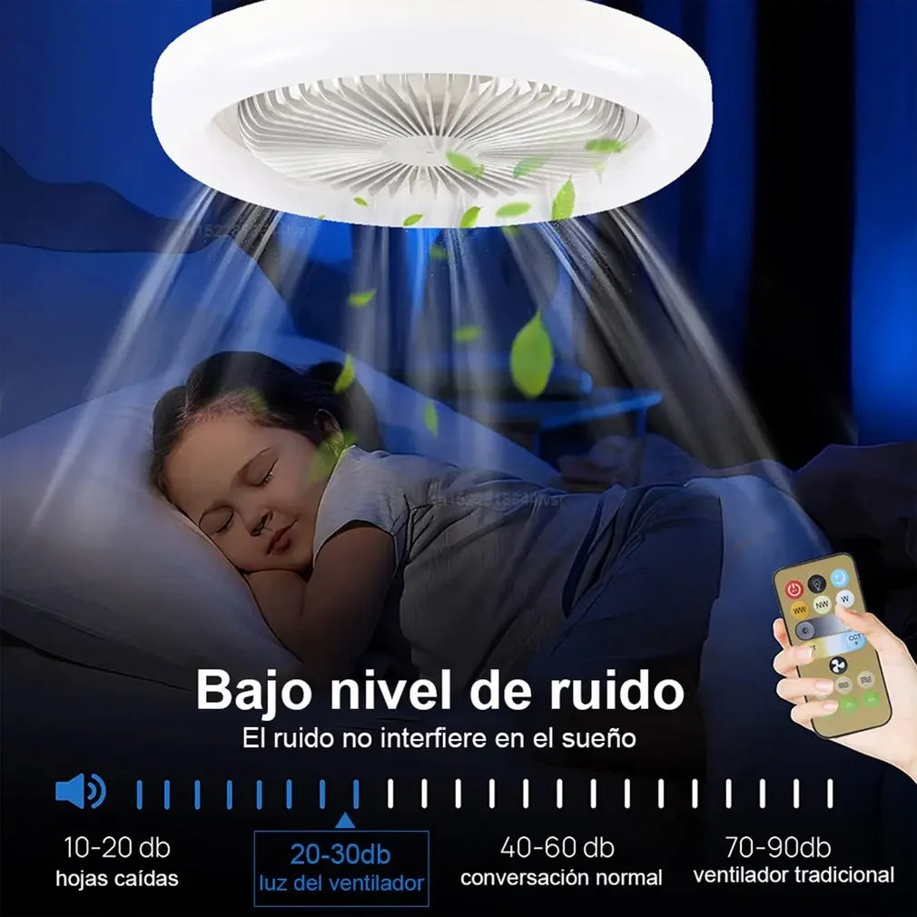 Bedroom Living Room Ceiling Fans With Remote Control and LED Light