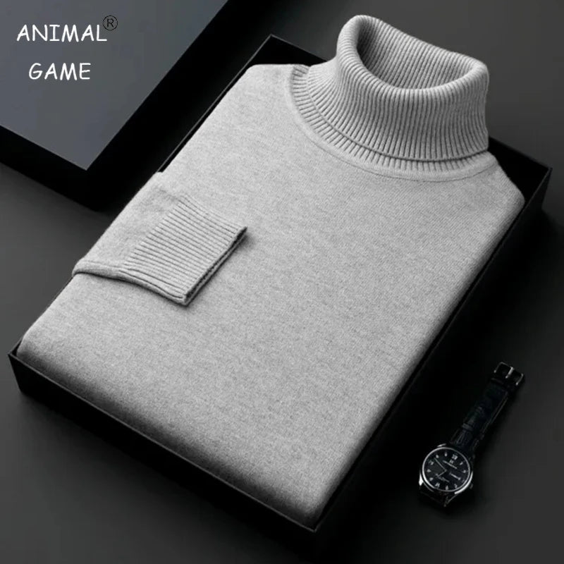 High-Quality Slim Fit Knitted Turtleneck Sweater for Men