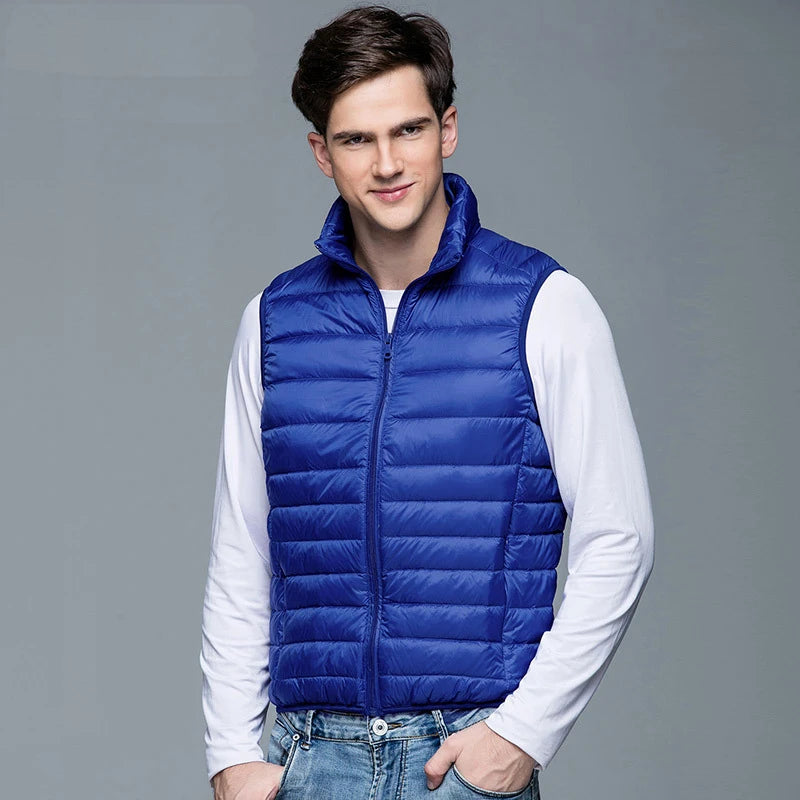 Men's Ultra-Light Down Vest Jacket 90% White Duck Down