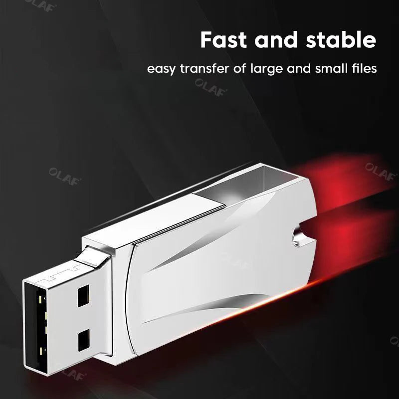 High-Capacity Pen Drive 512GB/1TB/2TB Rotatable Black