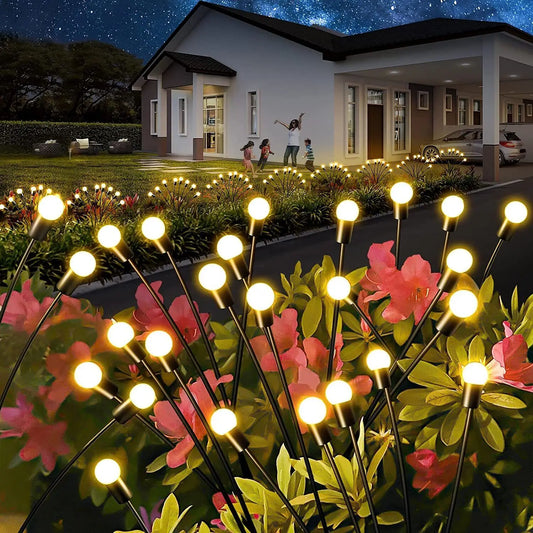 8 Heads LED Solar Firefly Garden Lights for Yard Pathway