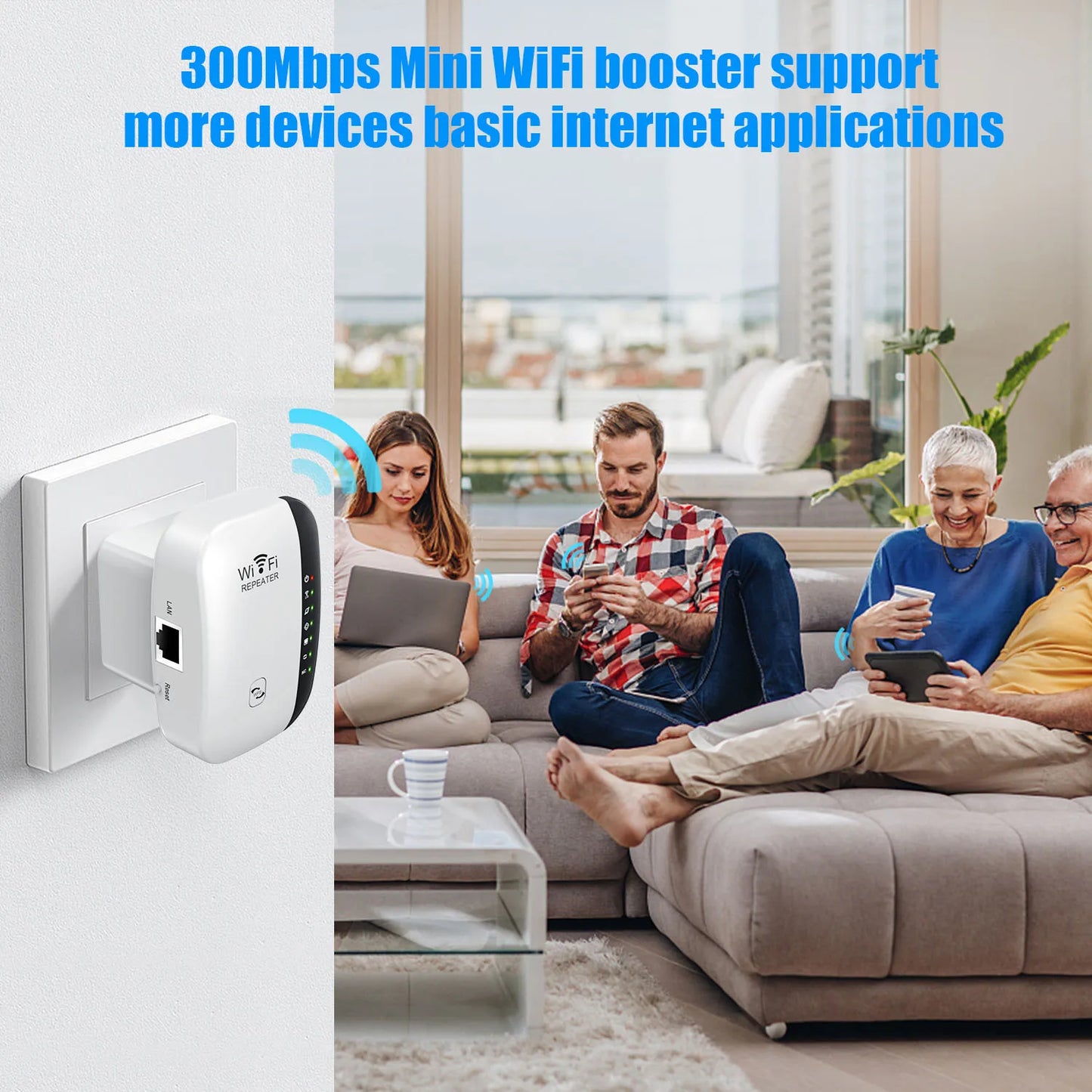 300Mbps Wireless WiFi Range Extender 2.4G Signal Amplifier