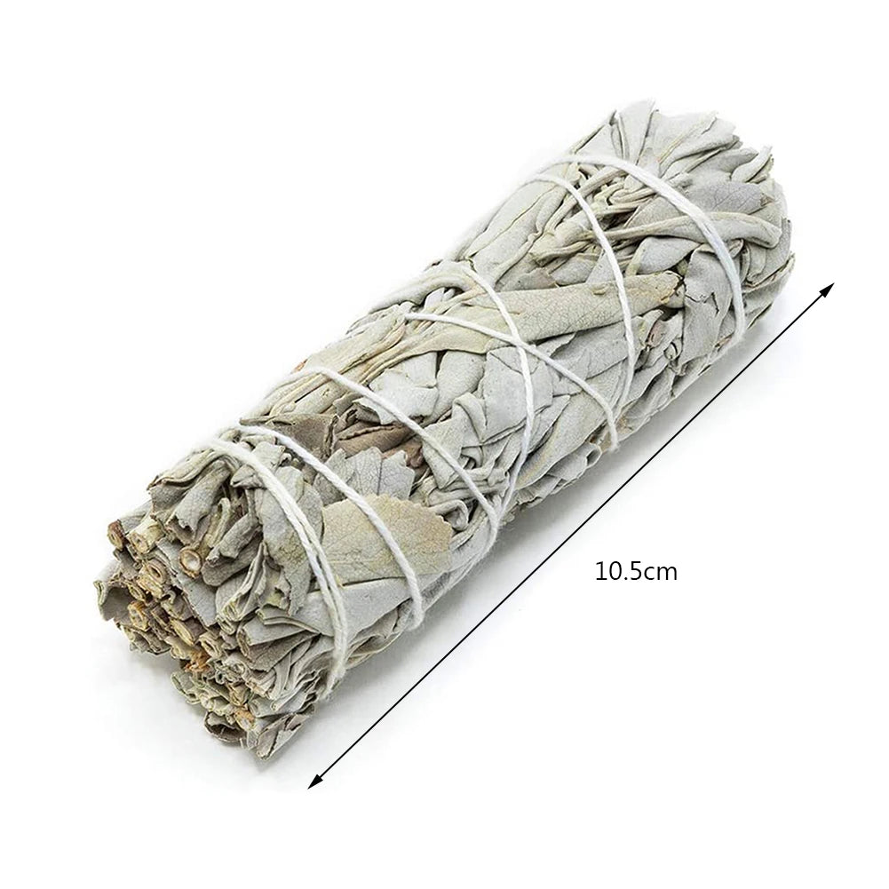 1-40PCS 10.5cm Natural White Sage Bundle Smudge Sticks Pure Leaf Smoky For Yoga Home Cleansing Healing Meditation Smudging