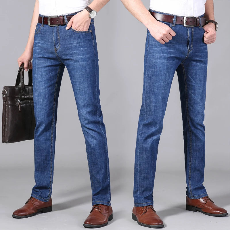 2024 KUBRO Men’s Retro Classic Denim Pants: Slim Stretch Jeans