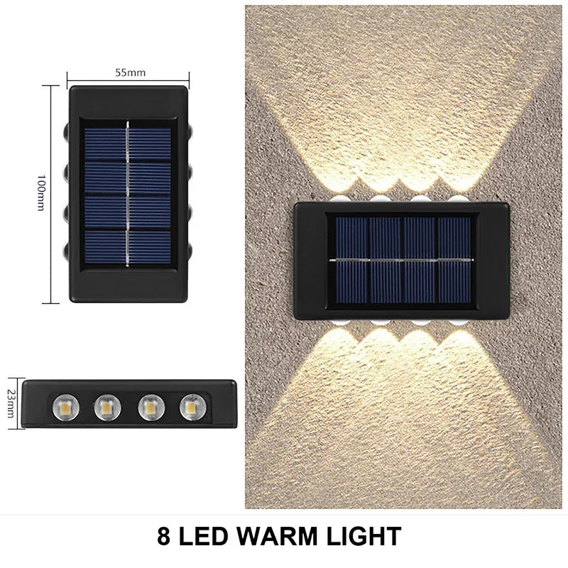 Solar Wall Lamp Outdoor Waterproof Lights for Garden Yard