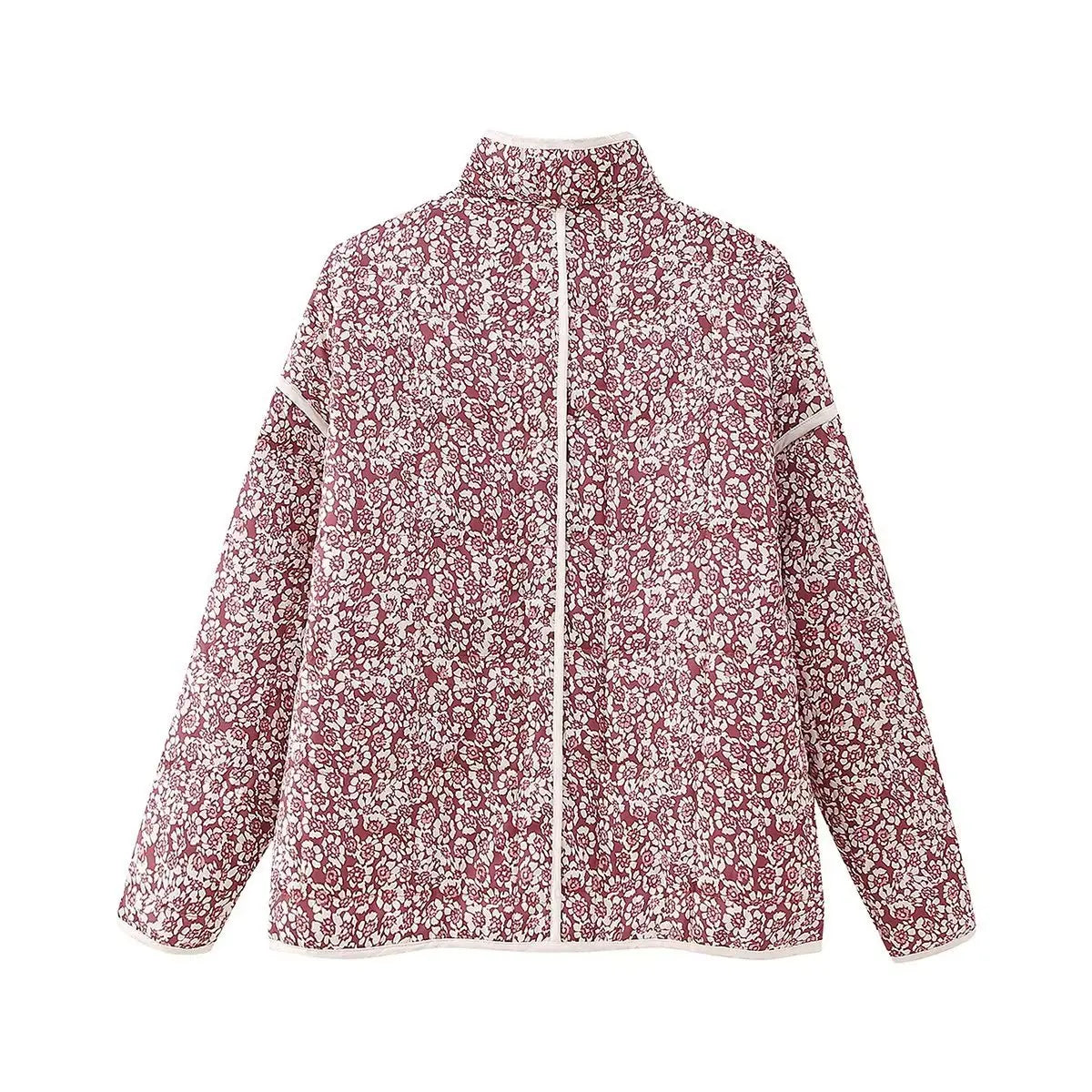 Winter Coat for Women - Autumn Flower Printed Thin Cardigan