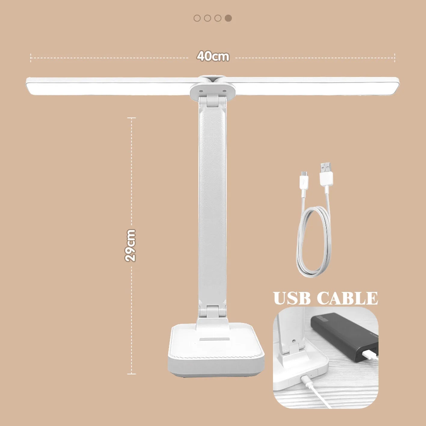 LED Desk Lamp USB Rechargeable 3-Level Touch Light